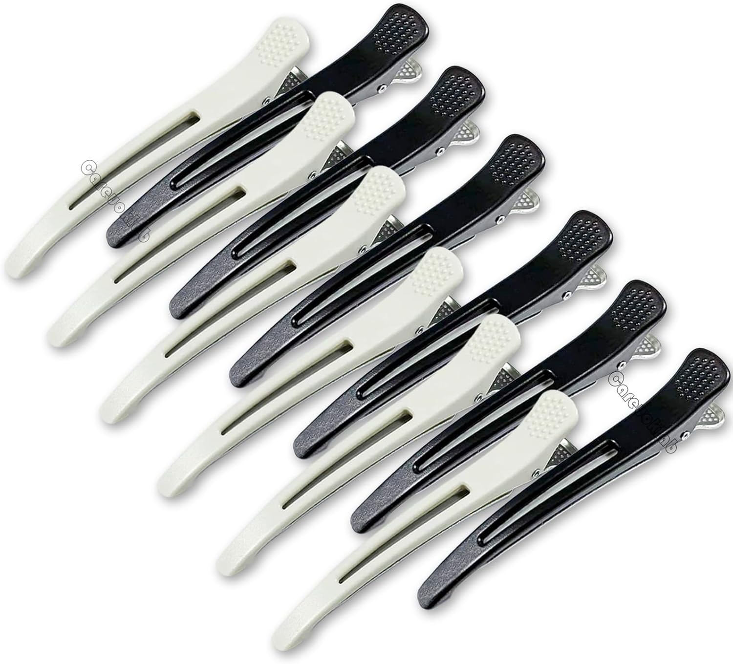 6 Pack Duck Bill Clips for Styling and Sectioning, Non-Slip with Silicone Band, No-Trace Duckbill Alligator Hair Clips for Thick & Thin Hair-Professional Salon Hair Clips