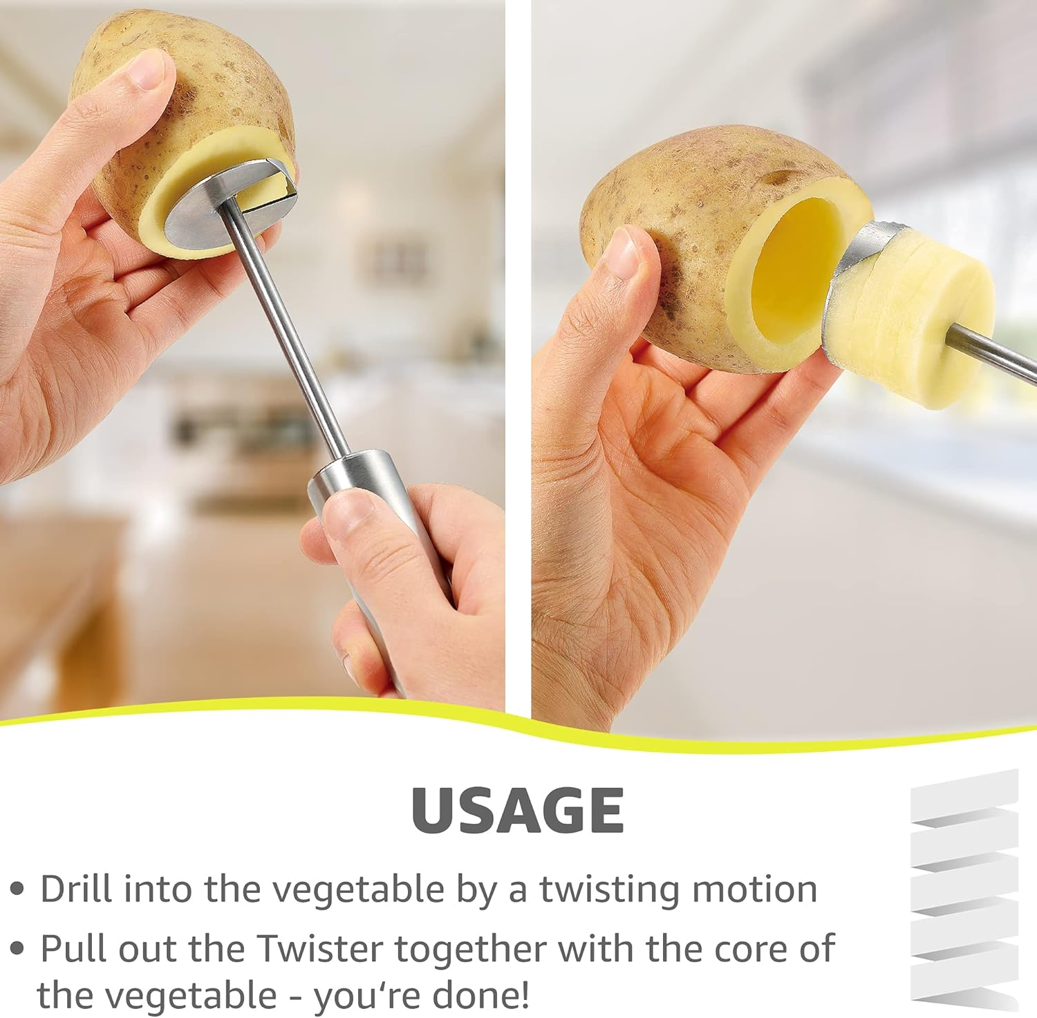 LURCH New Veggie Drill Twister Vegetable Fruit Corer Hollow Fill Stainless Steel image number 2