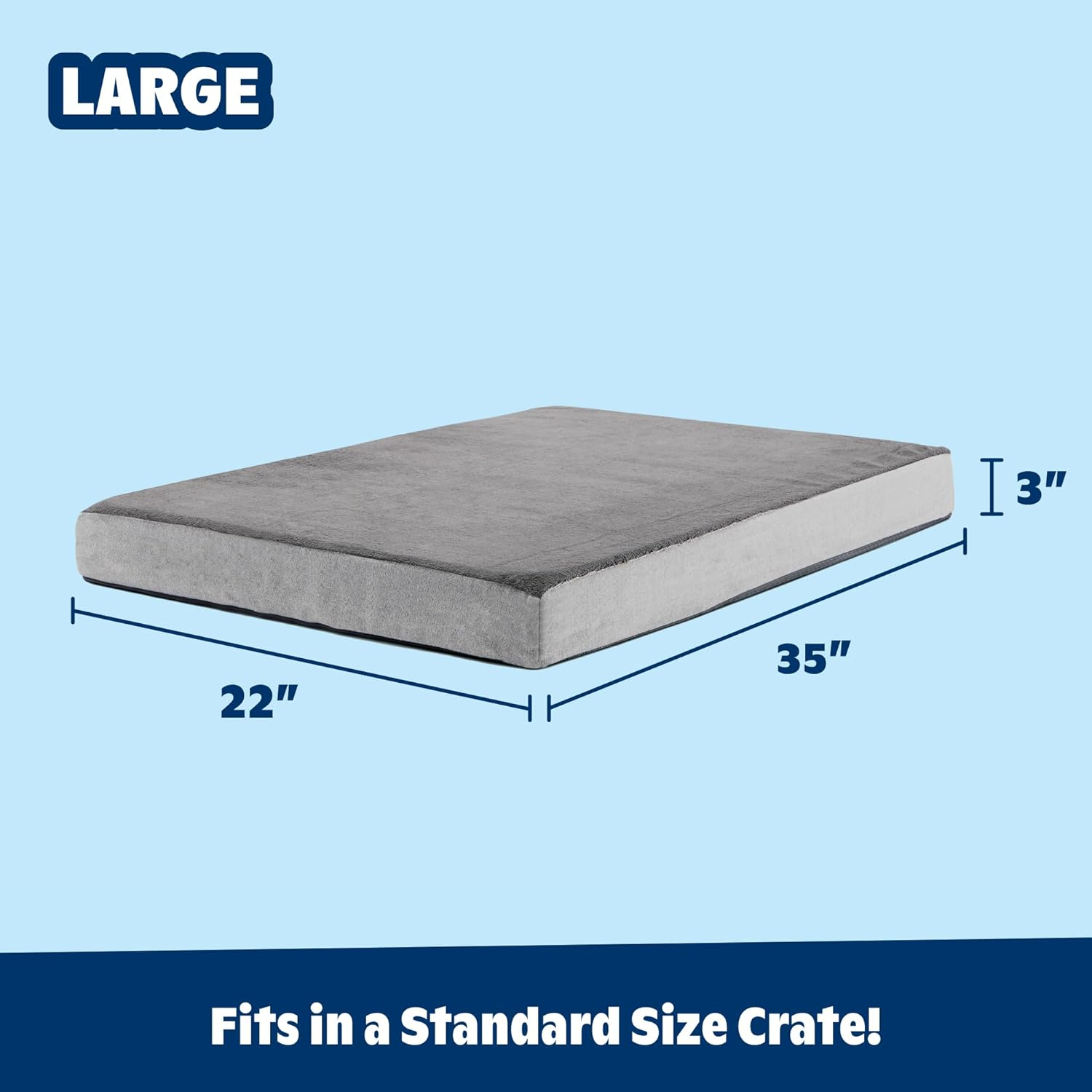 Barkbox Memory Foam Platform Dog Bed | Plush Mattress for Orthopedic Joint Relief (Large, Grey) image number 3