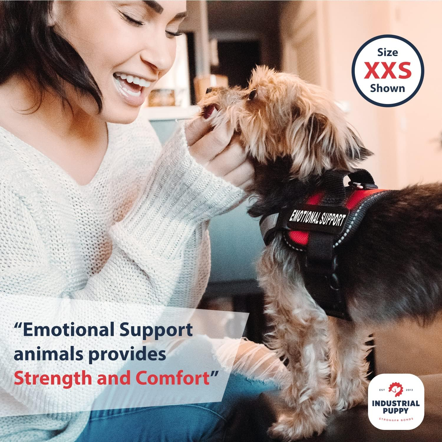 Heavy Duty Emotional Support Dog Vest Harness with Reflective Straps, Interchangeable Patches & Top Handle - ESA Dog Vest in 8 Sizes, Durable Service Harness for Working and Support Dogs image number 5