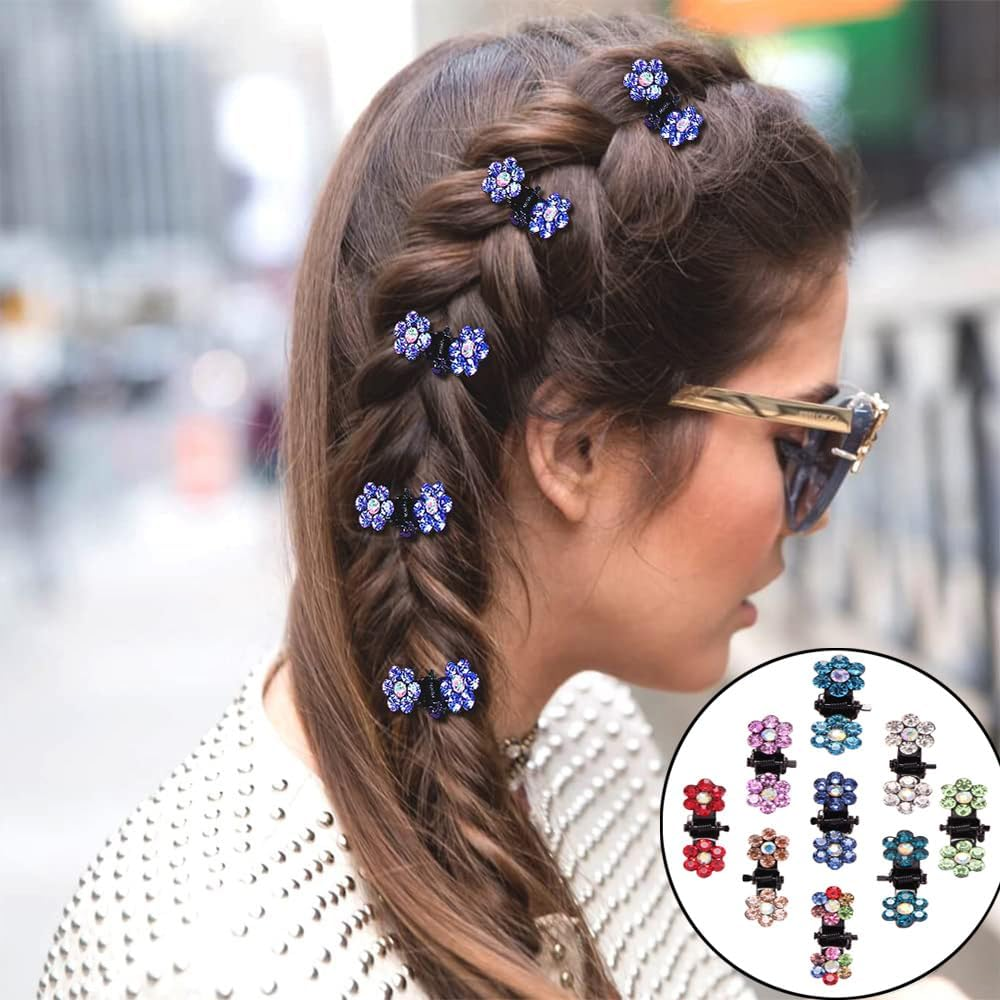 36 Pieces Colourful Mini Hair Clips, Mini Hair Claw Clips, Butterfly Hair Clip, Mini Rhinestone Hair Clips, Mixed Colour Small Hair Clips for Everyday, Party, Prom