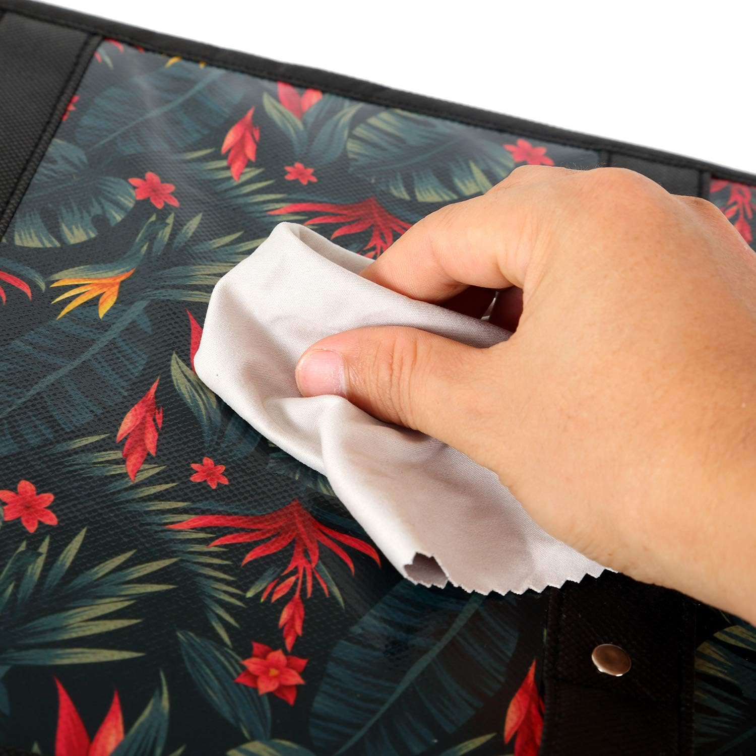 Reusable Grocery Bags Set Durable Heavy Duty Tote Bag Collapsible Grocery Shopping Box Bag with Reinforced Bottom image number 2