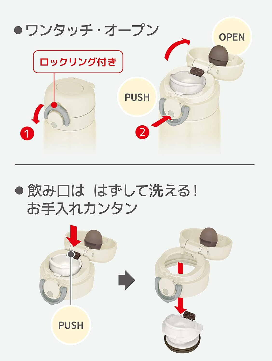 Thermos JOP-250 NW Vacuum Insulated Portable Mug, 8.5 Fl Oz (250 Ml), Natural White - Deep Navy image number 3