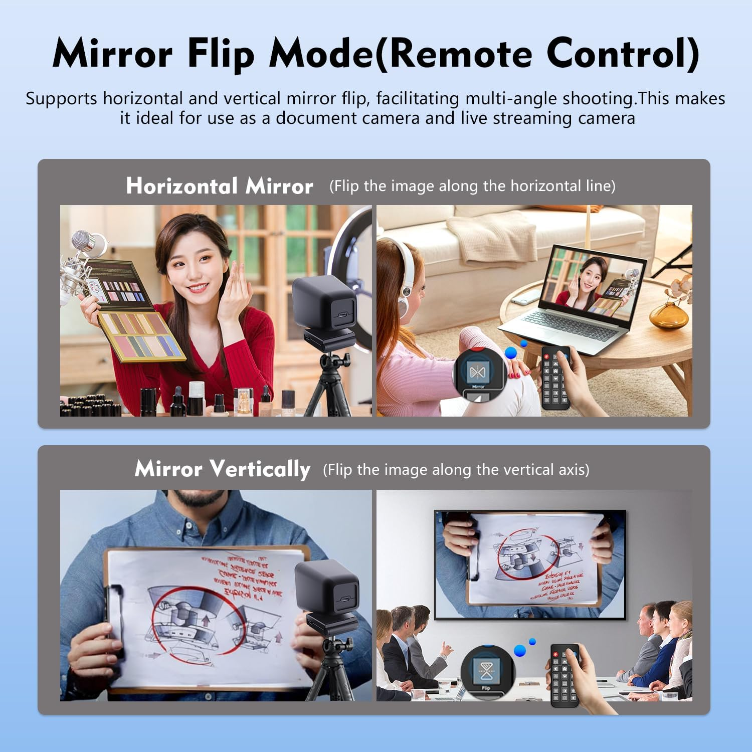 TOALLIN UHD 4K Webcam with Remote Control, 12 Million Pixels, PDAF Auto-Focus, Dual Noise-Reduction Mics, 5X Digital Zoom & Image Mirroring, USB Web Camera for Conferencing/Live-Streaming/Video Calls image number 2