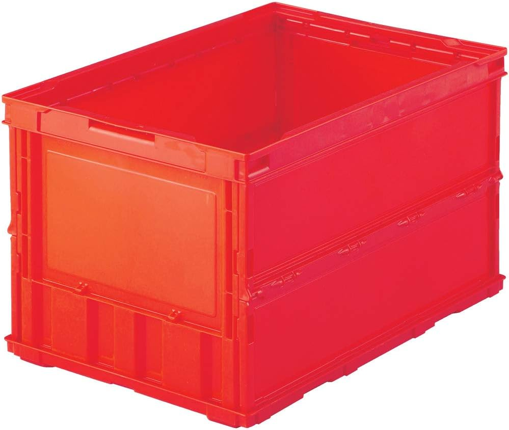 TRUSCO TR-C20B-DB Thin Folding Container, 6.1 Gal (20 L) with Locking Lid, Dark Blue TR-C20B-DB Storage Box