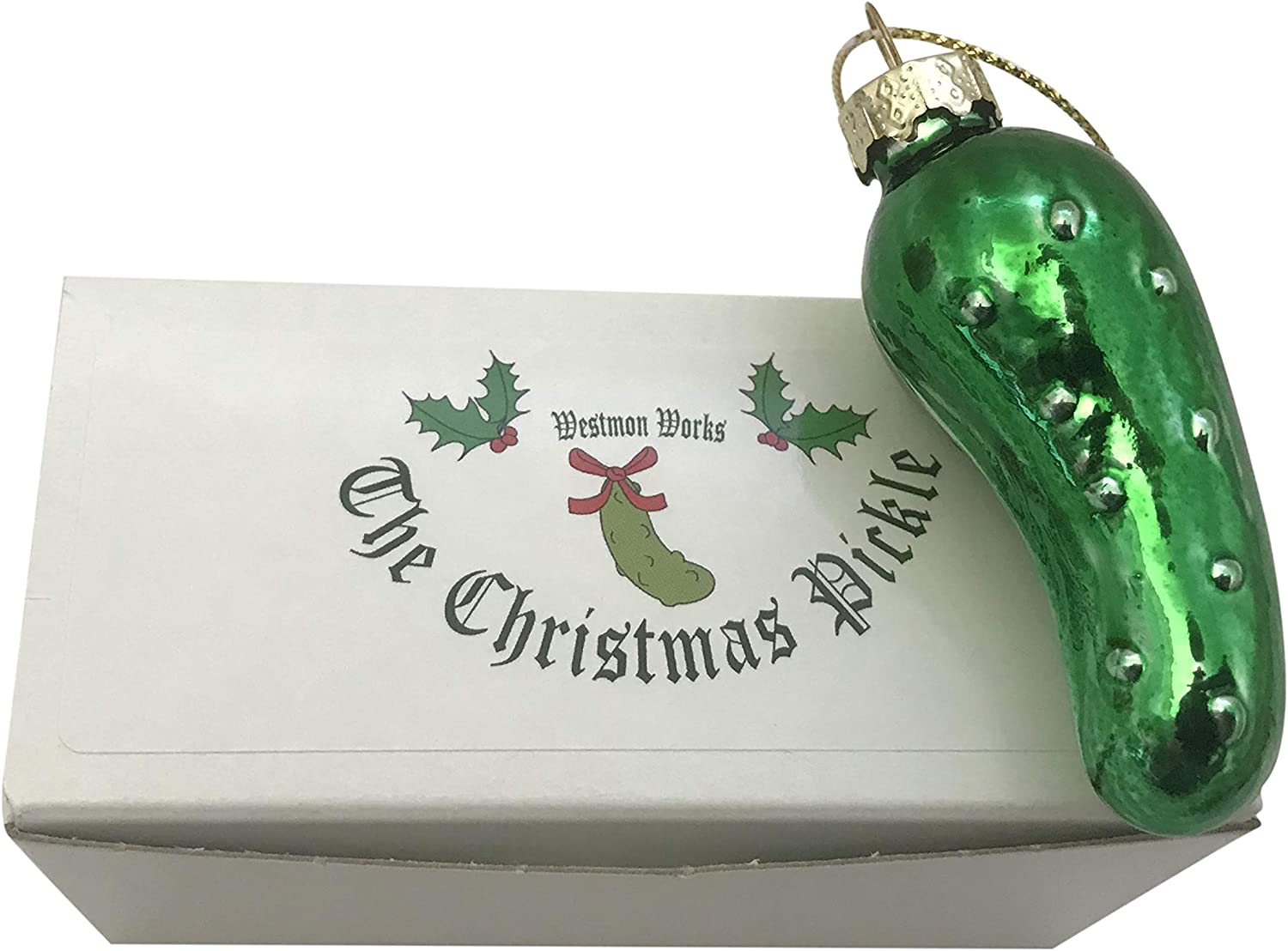 Christmas Pickle Ornament German Tradition Blown Glass Tree Decoration Gift Boxed image number 5