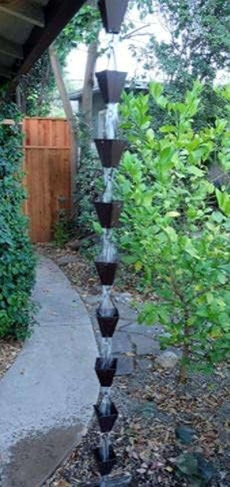 KAM Home Tapered Square Cups Rain Chain with Installation Kit (10 FEET, Brown) image number 3