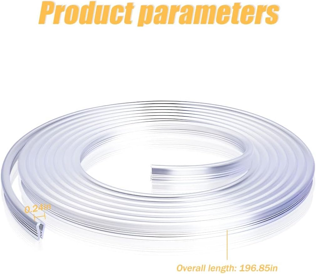 Car Door Edge Guards, 16Ft PVC U Shape Sealed Door Edge Protection, Anti-Collision Protector Strips Guards, Clear Anti-Scratch Trim Molding, Auto Accessories Universal for Most Cars (Transparent)