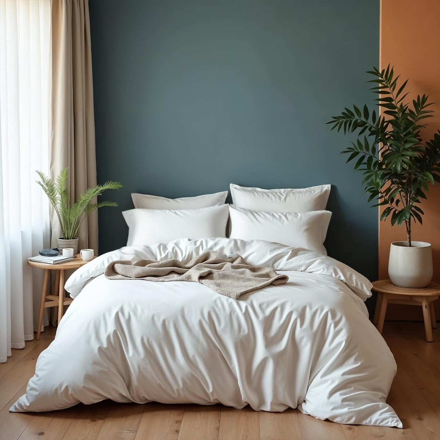 Royal Comfort Quilt Cover Set 1000TC Cotton Blend, Super Soft, Luxury, 1 X Quilt Cover, 2 X Pillowcases (3 Pcs, King, Silver) image number 5