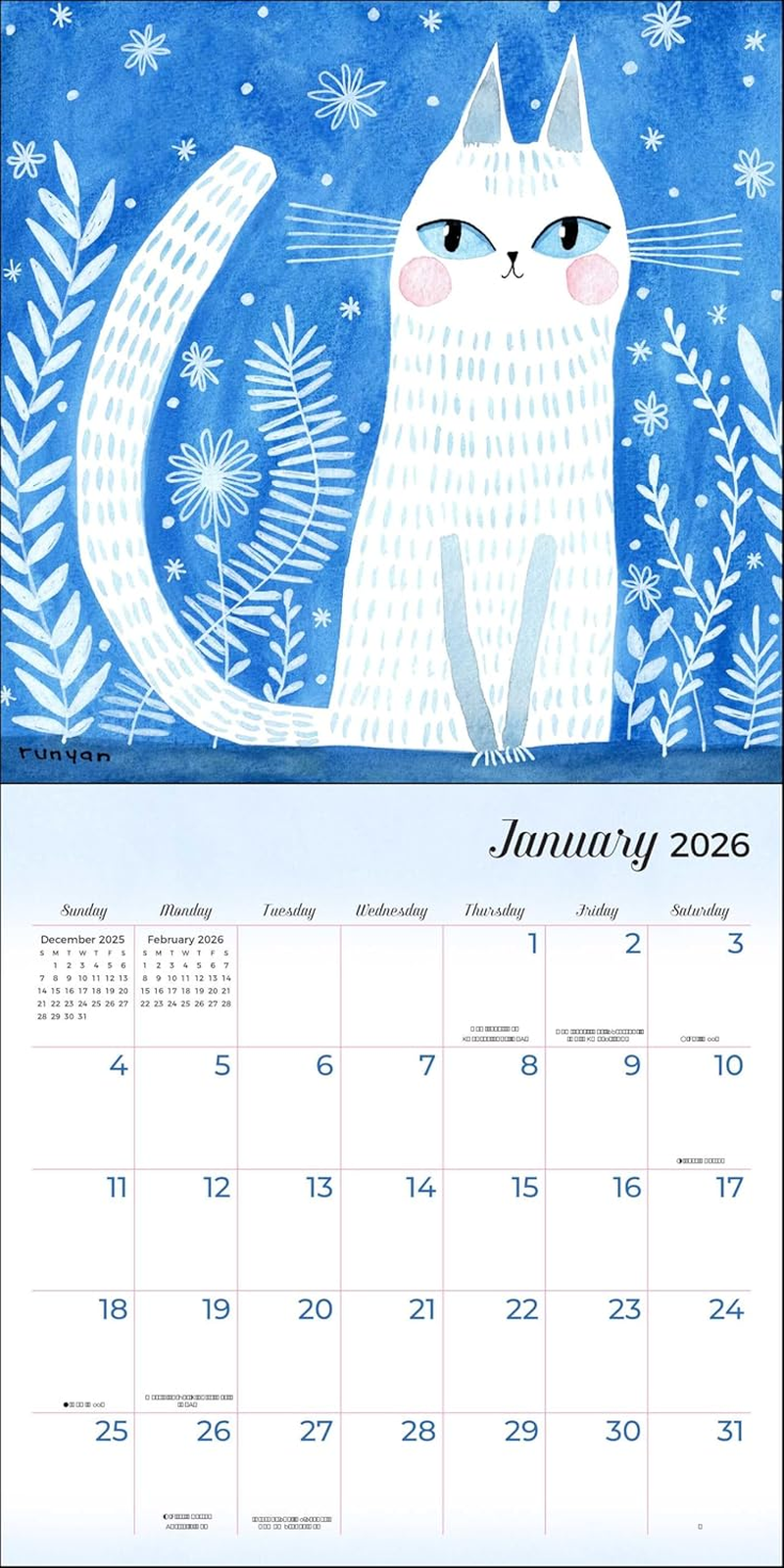 Feline 2026 Wall Calendar: Terry Runyan'S Cats image number 1