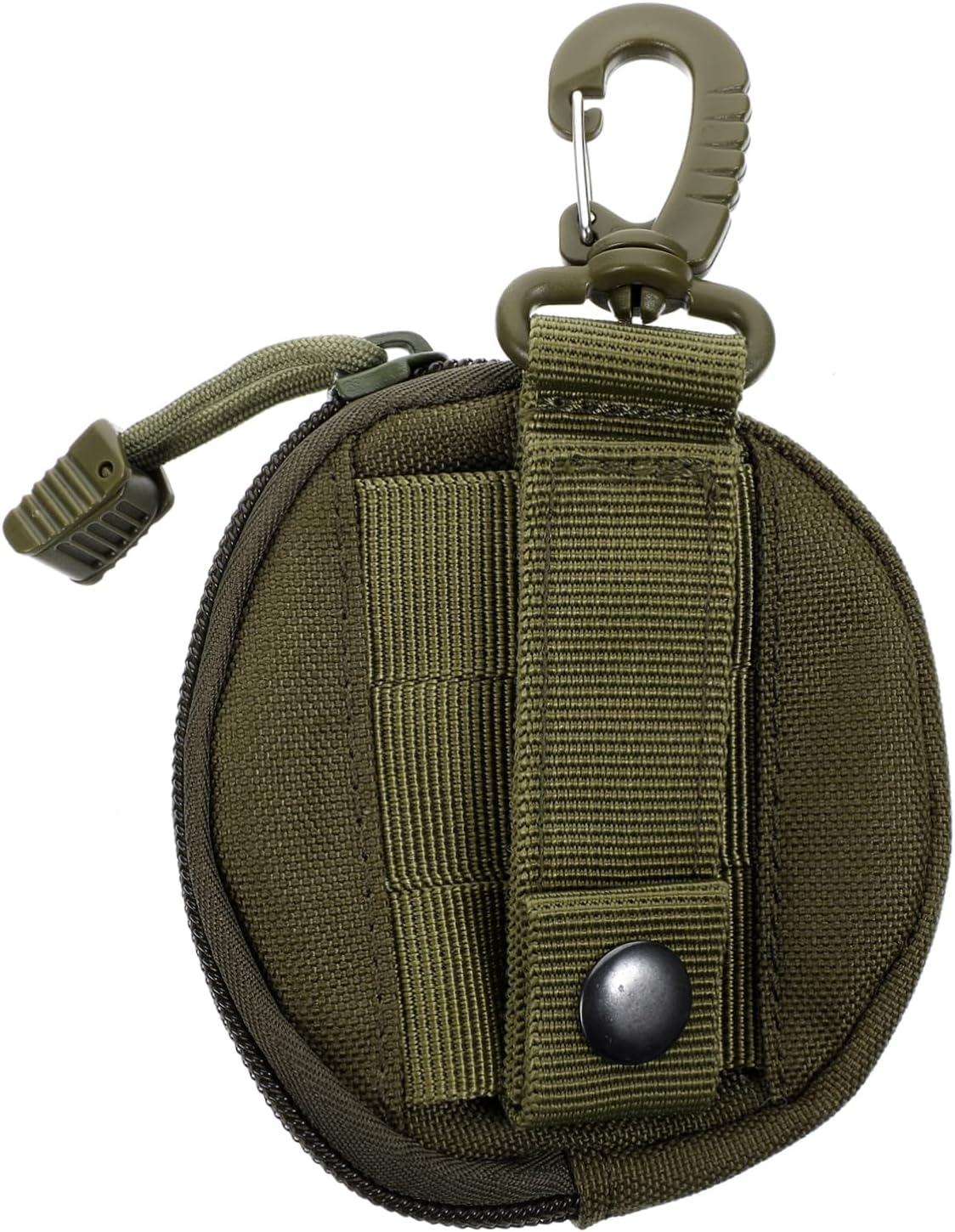 Outanaya Portable Coin Purse and Utility Pouch, Polyester Storage Bag with Hanging Strap, Brown Compact Earphone Carry Case for Outdoor Sports and Travel