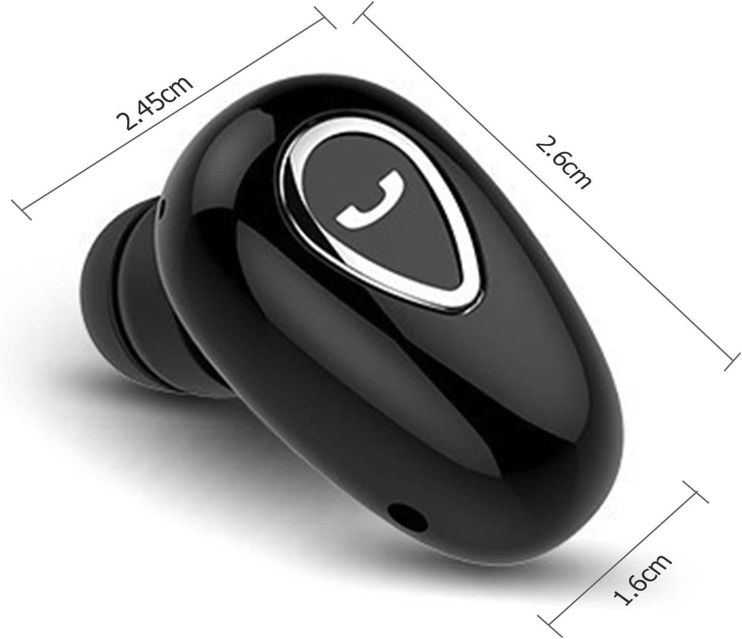 Risegun Bluetooth Headphones In-Ear Single Headphones Noise Cancelling Stereo Wireless Earbud Bluetooth Headphones Sport Gym Black image number 5