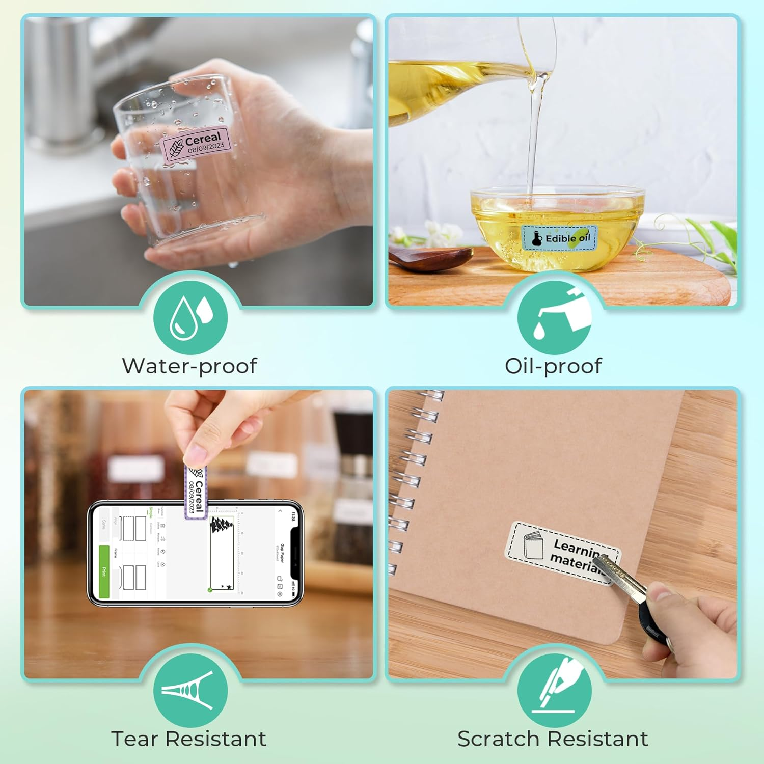 Nelko Genuine P21 Label Maker Tape, Adapted Label Print Paper, 14X40Mm (0.55"X1.57"), Standard Laminated Office Labeling Tape Replacement, Multipurpose of Home, Office, 180 Labels/Roll, Transparent image number 2