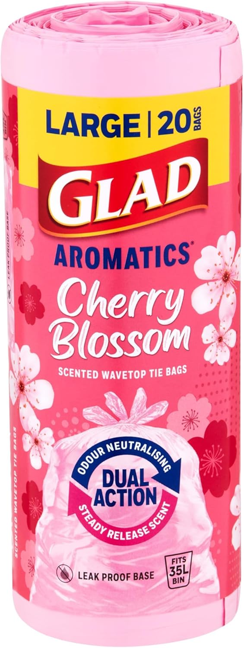 GLAD Aromatics Kitchen Tidy Bags, Cherry Blossom, Fits Large 35L Bins (Pack of 20) image number 6