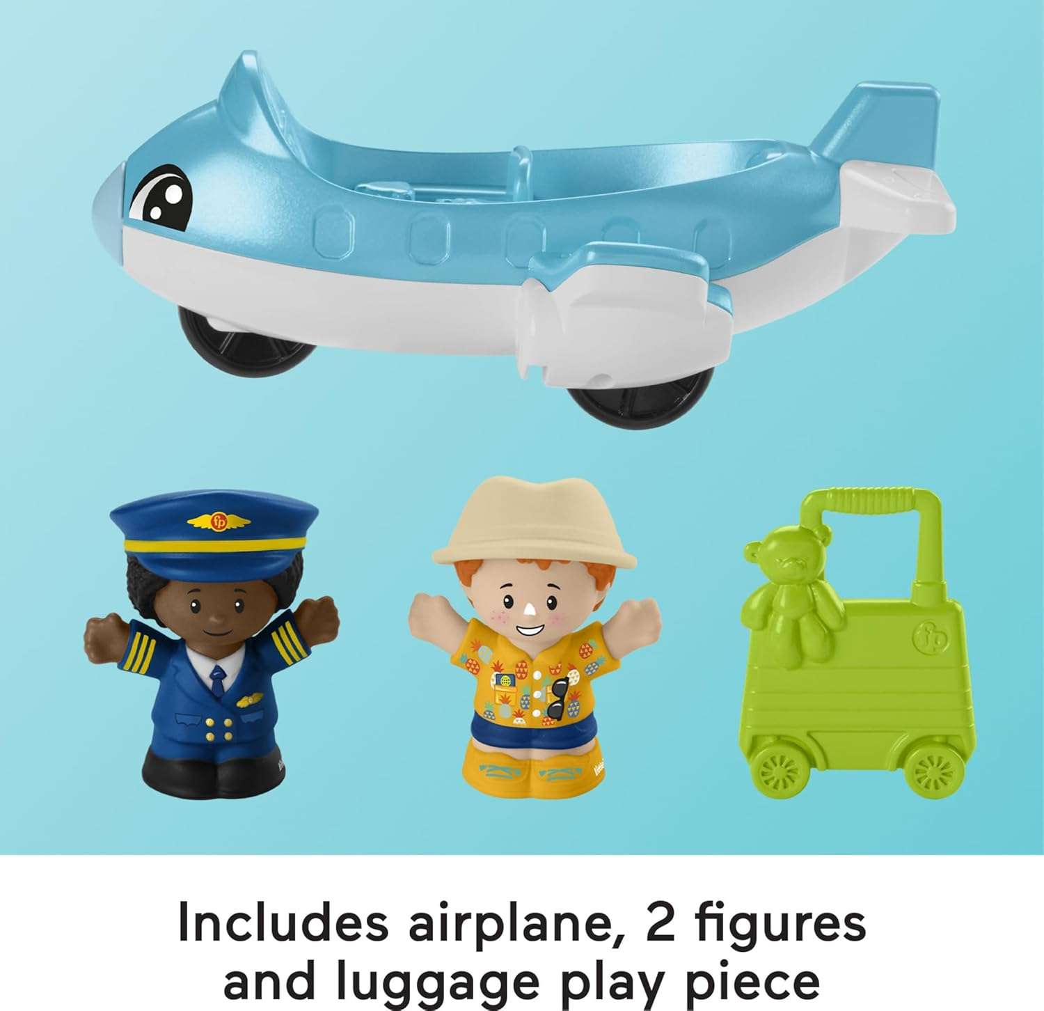 Fisher-Price Little People Toddler Toy Everyday Adventures Airport Playset with Airplane for Preschool Pretend Play Ages 1+ Years image number 1