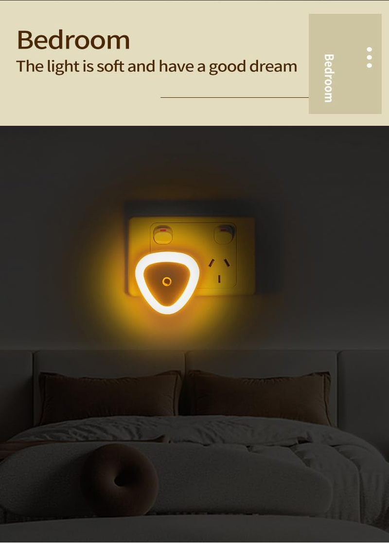 Au Wall Night Lights, Mini Nightlight with Light Sensors, Auto Dusk to Dawn Sensor, Soft Warm White, Ideal Nightlight for Bedroom, Bathroom, Hallway, Kitchen 2 Pack (Warm Light) - Pink Light image number 3
