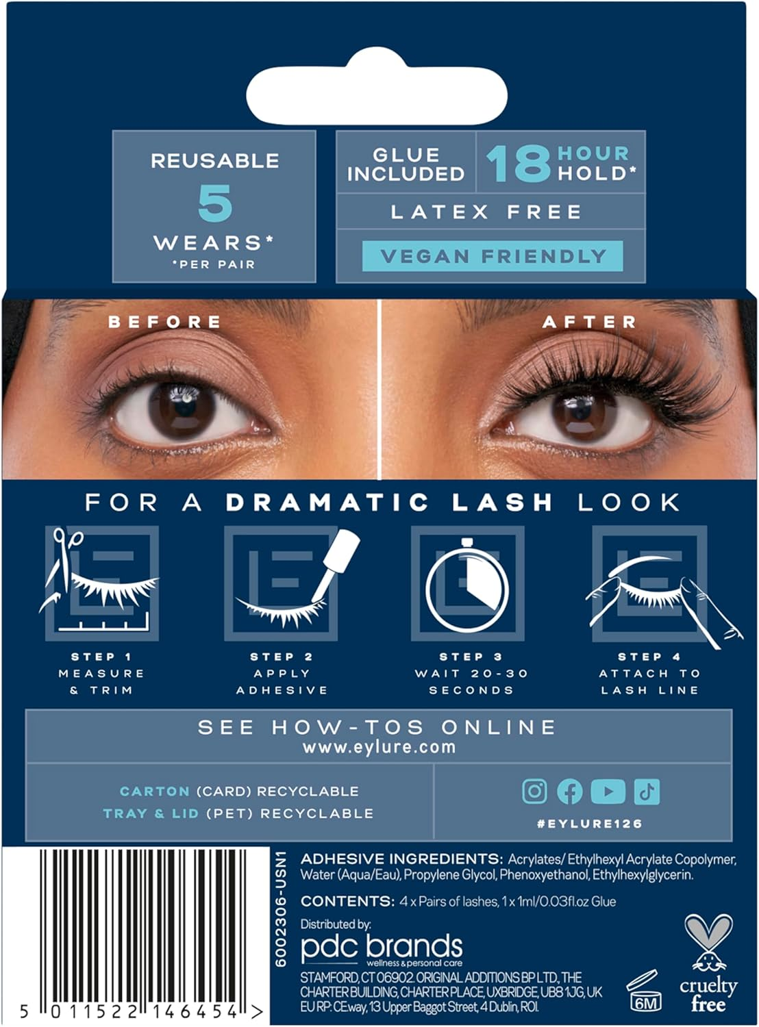 Eylure Dramatic Definition No. 126 Eyelashes Multipack, 4 Pairs image number 1