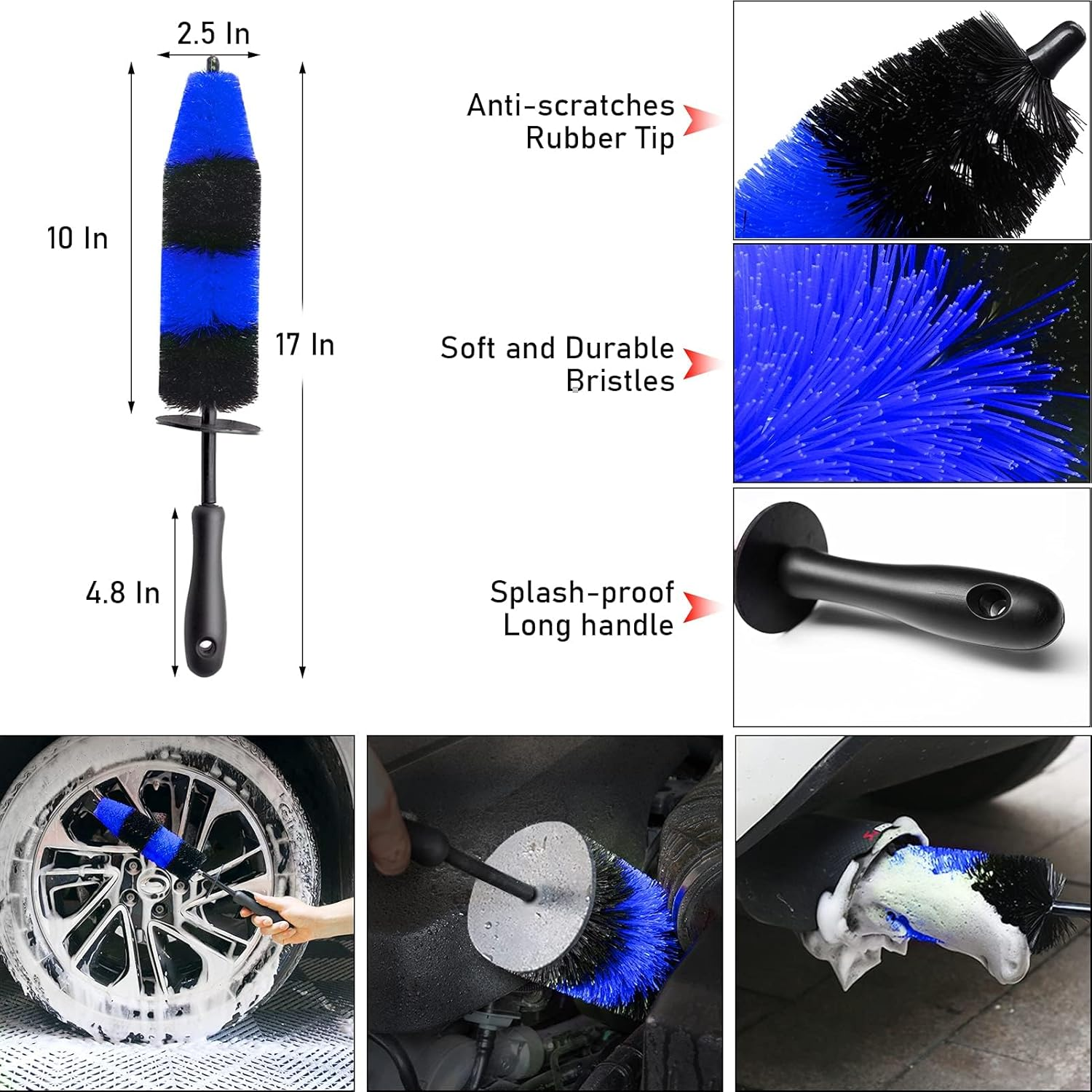 Jaronx 20Pcs Wheel Tire Cleaning Brush Set, Car Detailing Kit with Wheels Rim Brushes, Drill Detailing Brushes, Wash Mitt, Wax Pads, and Towels image number 6