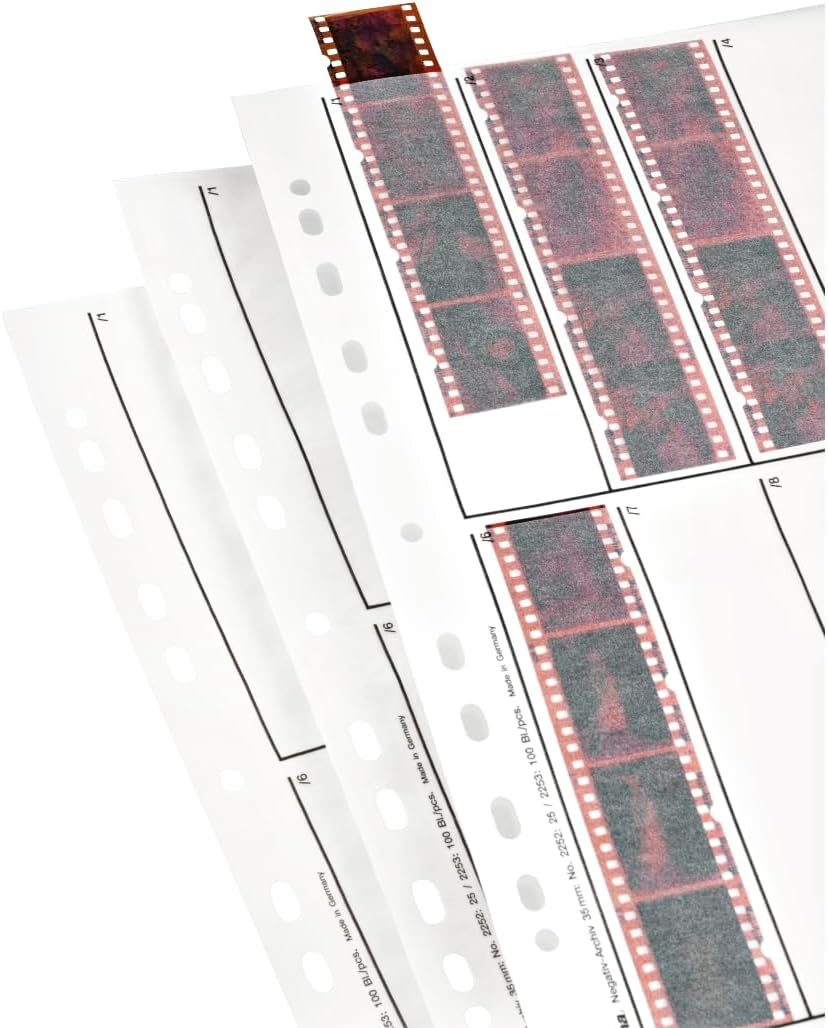 Hama Negative File Storage Sleeves | Each Holding 4 Strips of 6 X 7 Cm or 6 X 9Cm Frames | Pack of 100 | Glassine