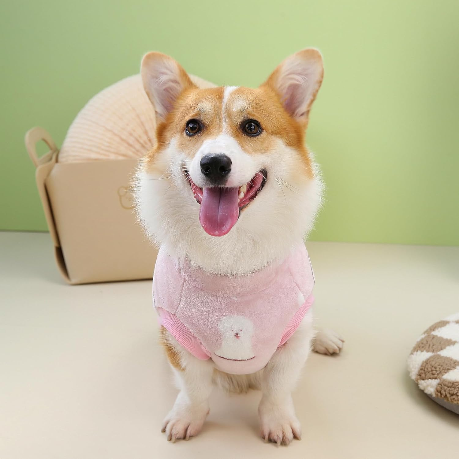 Zunea Flannel Dog Sweater Jumpers for Small Medium Dogs Pullover Corgi Winter Jacket Coats Fuzzy Fleece Puppy Clothes Cute Soft Warm Cold Weather Dachshund Vest Pet Apparel Pink XL image number 7