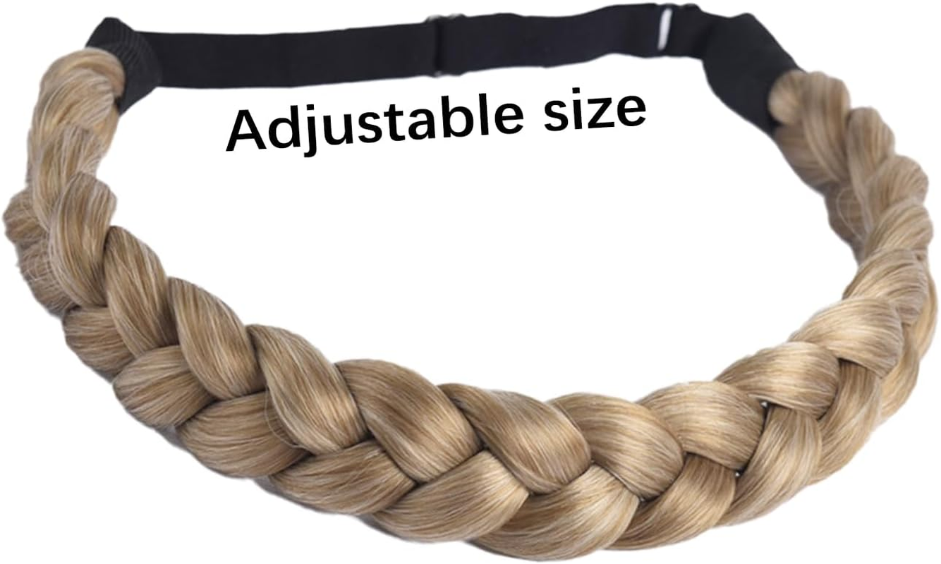 Zynewa Pack of 2 Braided Headbands, 3 Strands, Synthetic Hair, Braided Headband, Classic Chunky Elastic Synthetic Headband image number 3