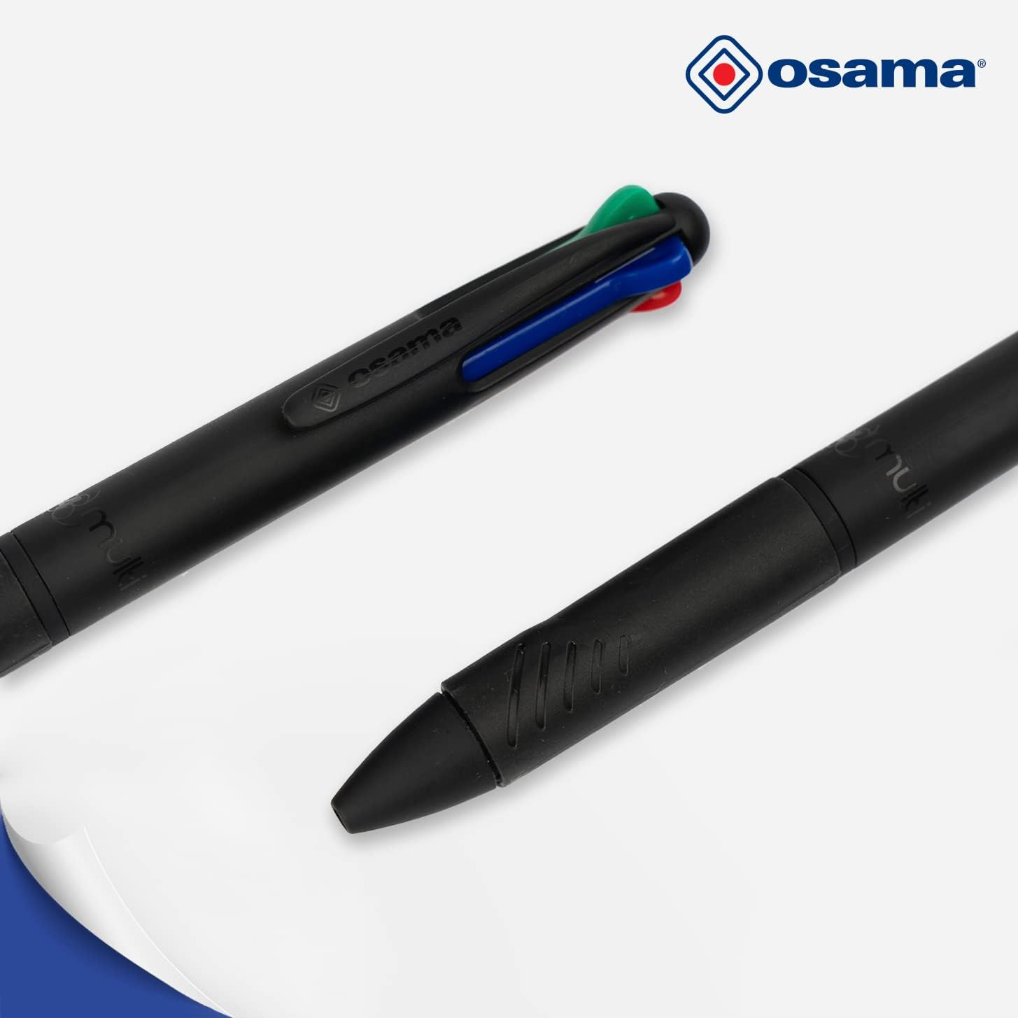 Osama 4 Multi - Set Retractable Ballpoint Pens 4 Colours 6 Pieces 4 Colour Ballpoint Pens 0.1Mm with Black, Blue, Red and Green Ink, Ideal for Writing and School Supplies, University, Office, Black image number 6