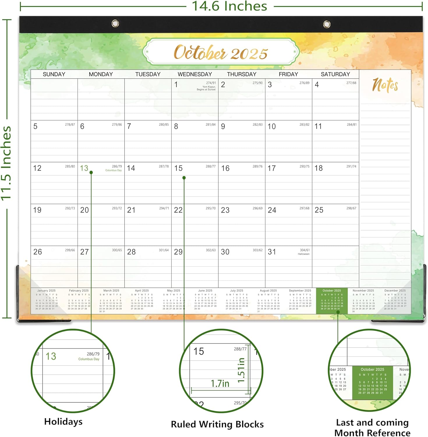 2025-2026 Desk Calendar - JUL 2025 - DEC 2026, 14.6" X 11.4" 2025-2026 Calendar, 18 Months Desk Calendar, Desk Pad, Colorful image number 6