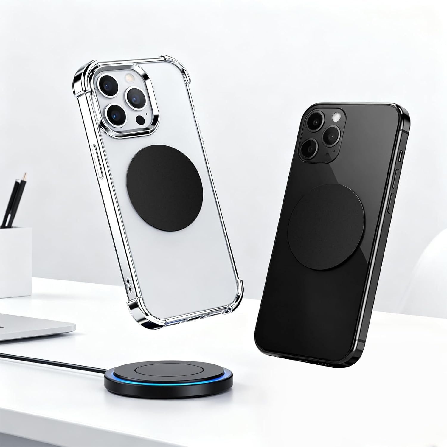 Phone Magnet Sticker, Phone Magnet - [8 Pack] Magnetic Car Mount Holder Metal Plates, 45Mm round Black Universal Replacement Mount Metal Plate Kit with Adhesive for Magnetic Car image number 5