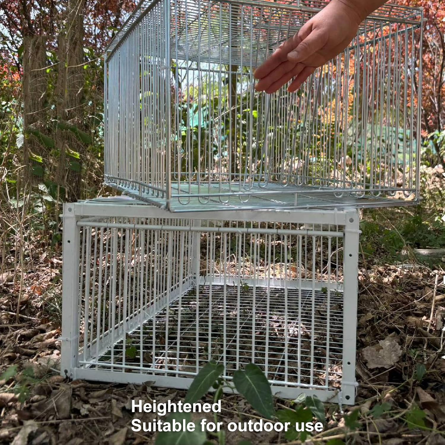 Jiawu Pigeon Dove Bird Trap Cage, Spacious Foldable Galvanised Feral Sparrow Pigeon Cage with One Way Entrance, Humane Bird Control, Trapping Pigeons Doves in Cages (Medium) image number 2