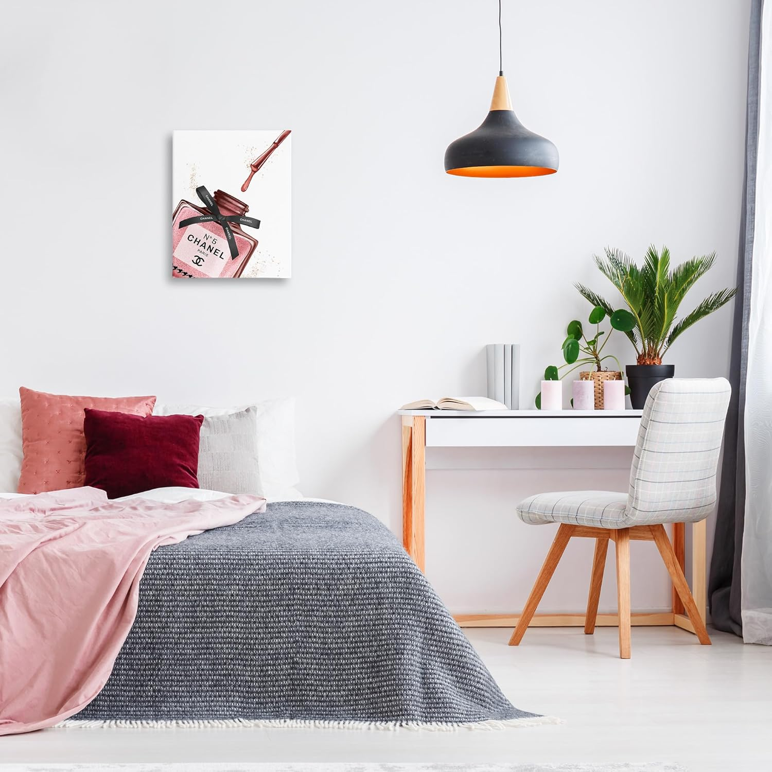 Stupell Industries Makeup Nail Polish Brush Drip Pink Fashion Design Canvas Wall Art, Multi-Color image number 4