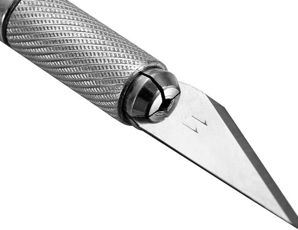 AIMALL Precision Craft Art Knife Set: Model Hobby Cutting Tool with Exacto Style Razor Blades, Includes 1 Knife & 5 Replaceable Blades for Detailed Projects image number 4