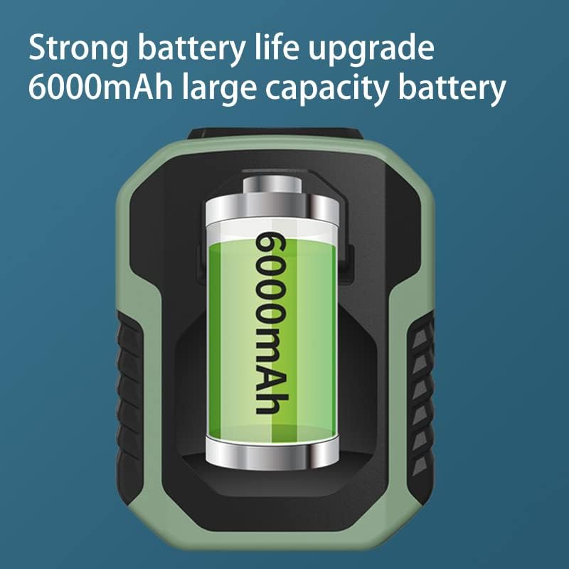 MARZIUS Outdoor 4 in 1 Function USB Waist Fan Belt Fan Clip on Personal Necklace Cooling Work Clothes Fan,3 Speed, Strong Airflow (Green) - Green image number 4