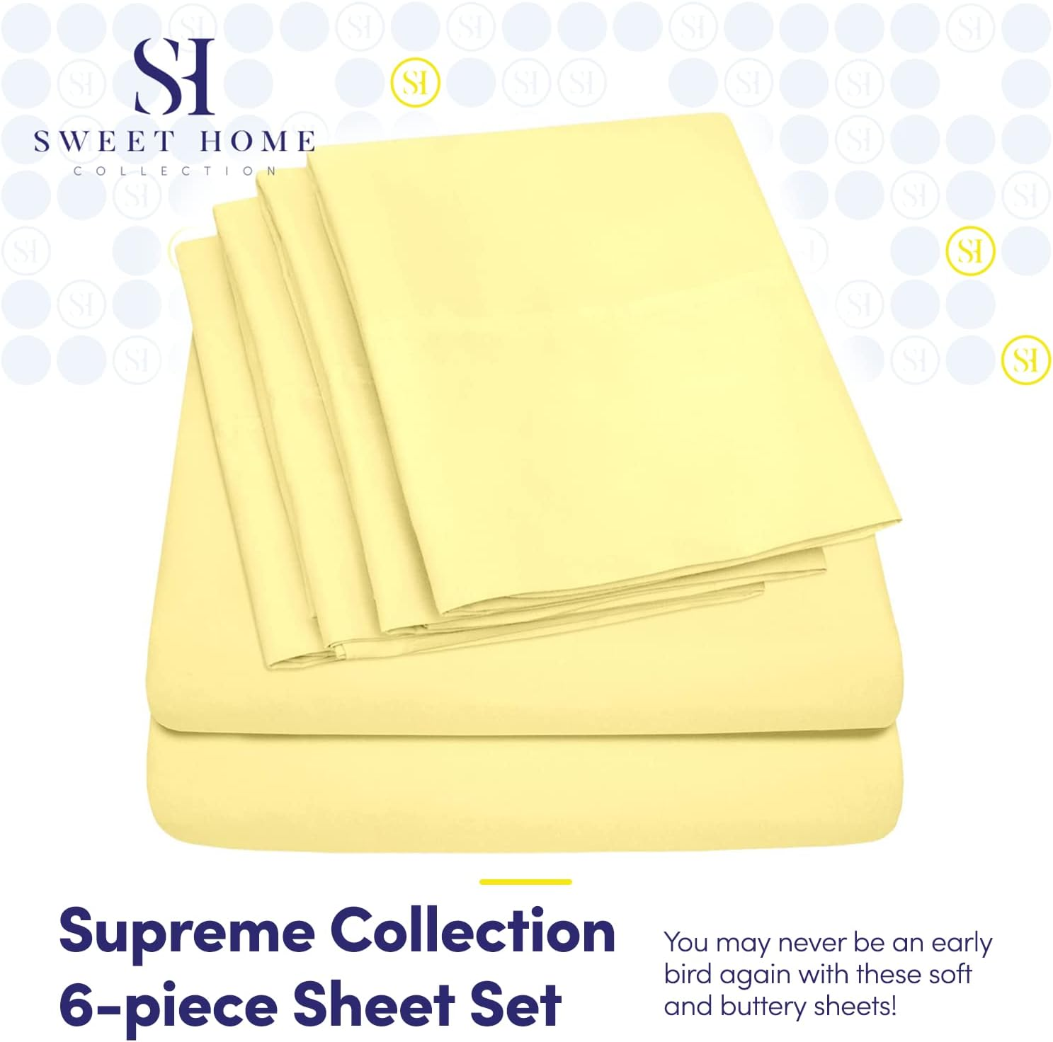 6 Piece 1500 Thread Count Deep Pocket Bed Sheet Set - 2 Extra Pillow Cases, Great Value image number 4