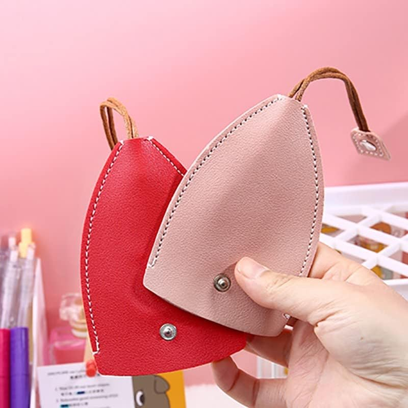Elegant PU Leather Key Organizer Pouch - Pull Strap Key Holder Bag - Compact Storage for House and Car Keys - Durable Ring Design for Easy Accessibility - Pink image number 2