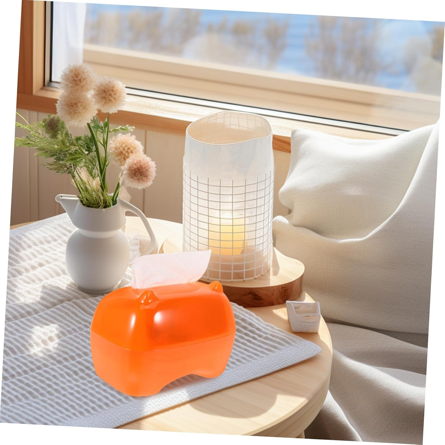 Generic Tissue Box Fun Home Decor Home Decor Accessories Living Room Decor Facial Tissues Boxes Tissue Organiser Napkin Organizer Acrylic Tissue Holder Napkin Holder Tissues Cube Pet Blue image number 2