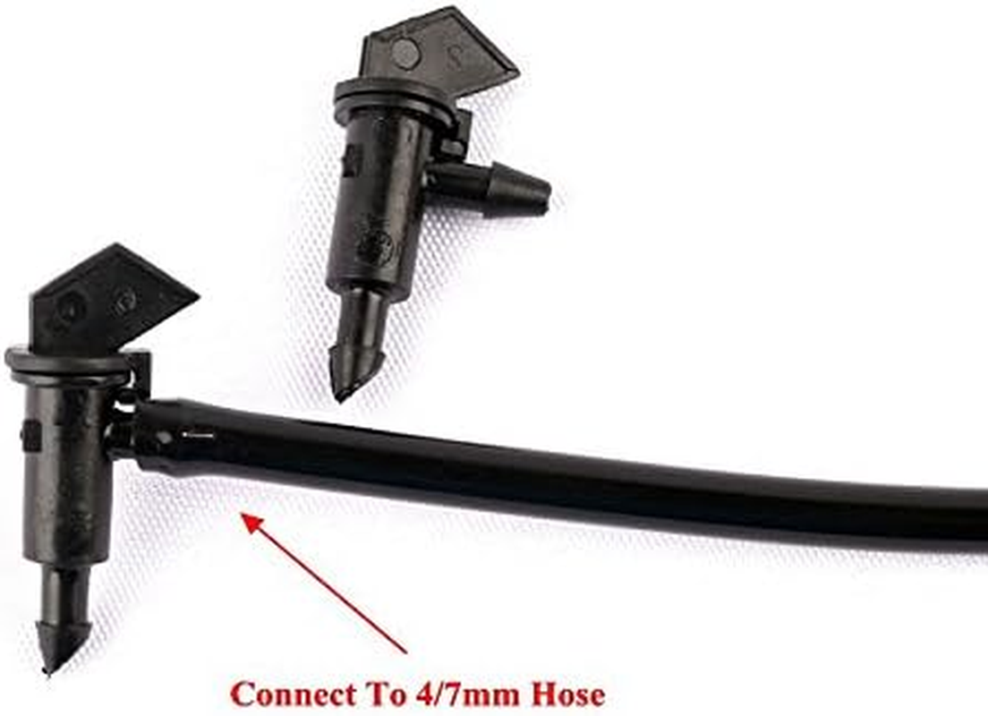 Lxcom 100 Pack 1 GPH Flag Drip Emitter Drip Emitters 4L/H Emitter Sprinkler Drippers System Parts Connect 4Mm/7Mm Hose for Lawn Vegetables Garden (Black) image number 1