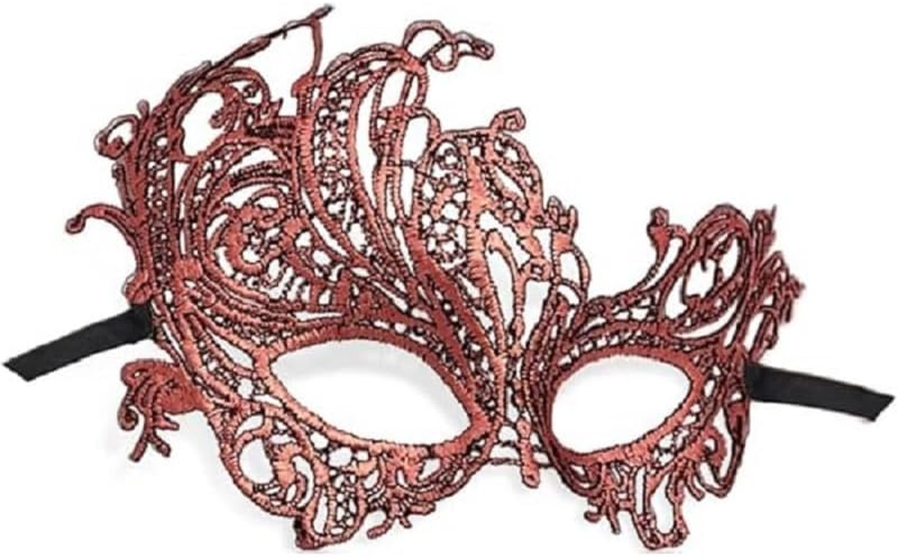 Masquerade Mask for Women Phoenix Gold Plated Lace Mask Party Half Face Halloween Mask Lace Mask image number 2