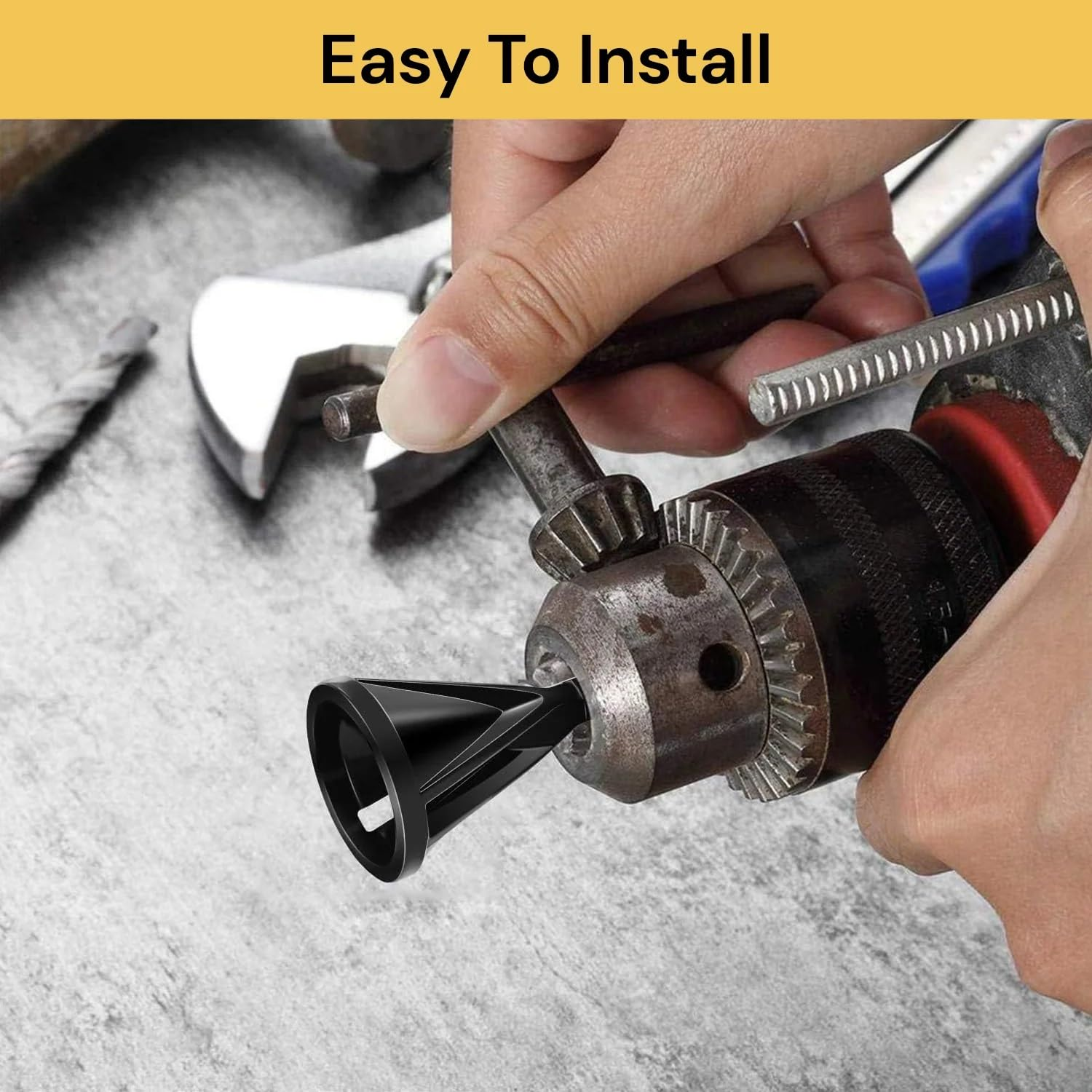 EZONEDEAL Deburring External Chamfer Tool Bit Remove Cutter Quick Release Repair Tools Hex Shank Bolt Deburring Tool for for Steel, Metal, Aluminum,Wood, Plastic - Metal Bolt Chamfering Tool (2 PCS)