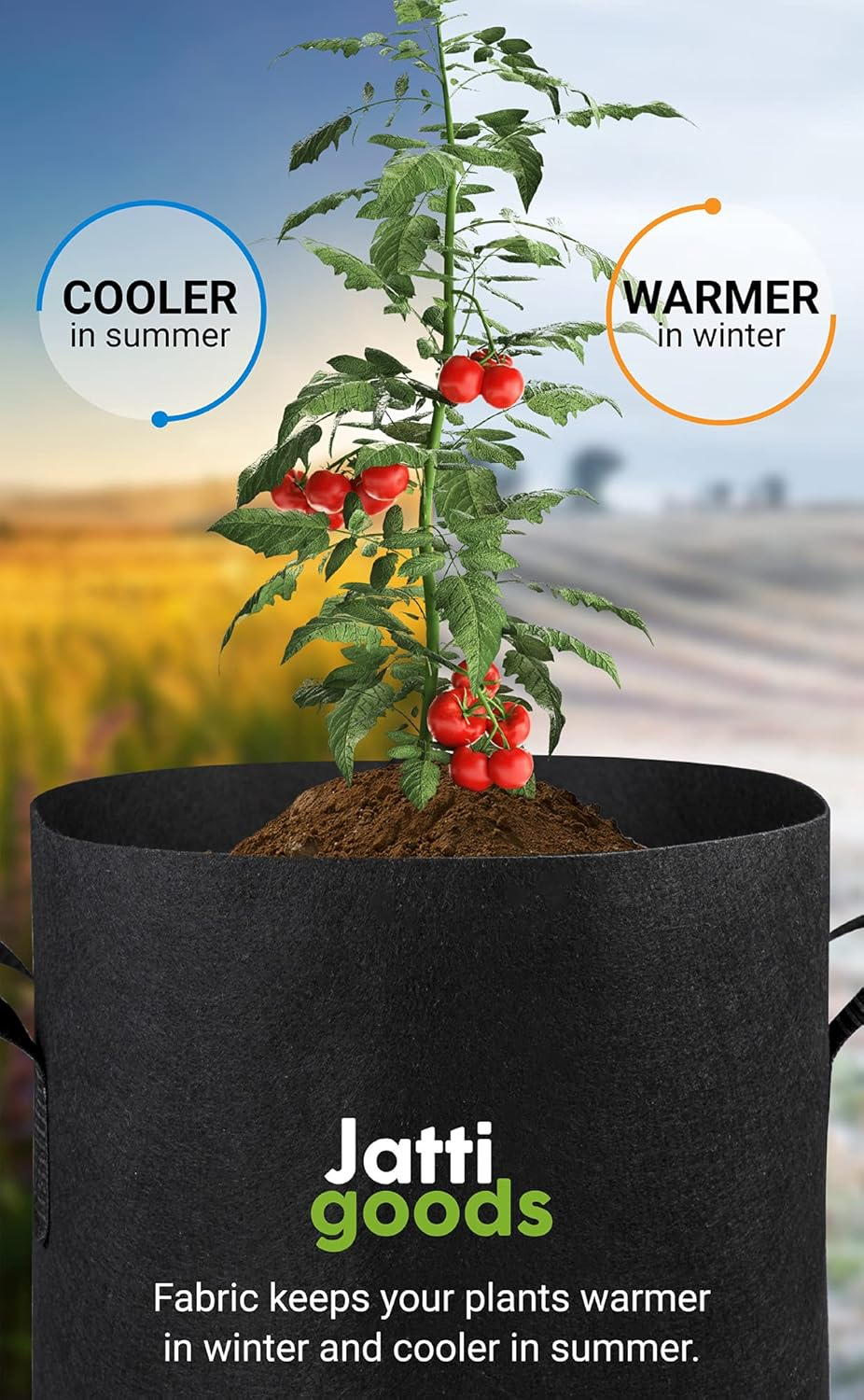 6 Pack, 10 Gallon Plant Grow Bags 38 Litre, Heavy Duty 300G Breathable Plant Fabric Plant Pots with Reinforced Handles image number 3