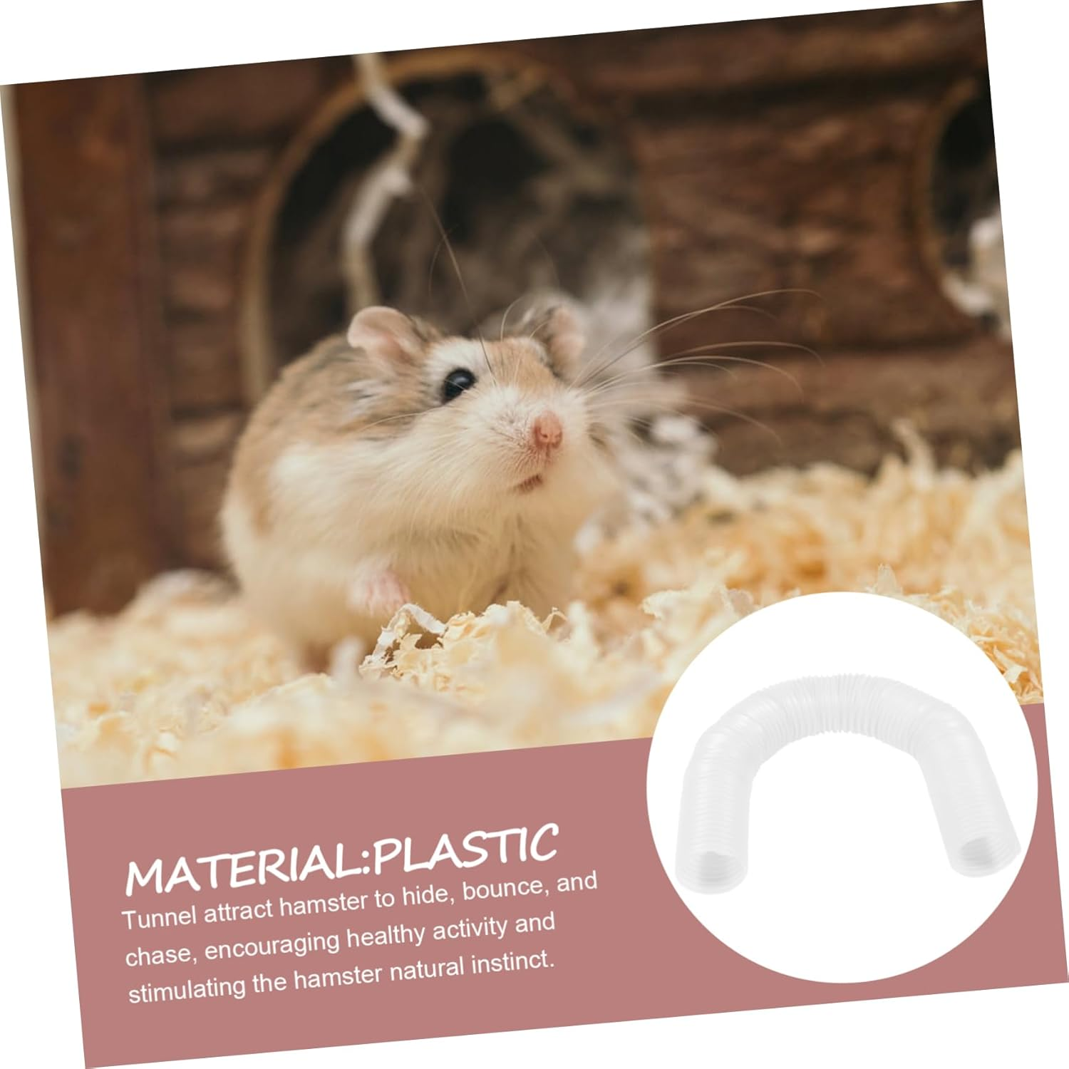 Milisten Flexible Hamster Tunnel Fun and Safe Exercise Tube for Hamsters Guinea Pigs and Ferrets Hideout for Play and Rest Plastic Material for Easy Setup - White image number 2