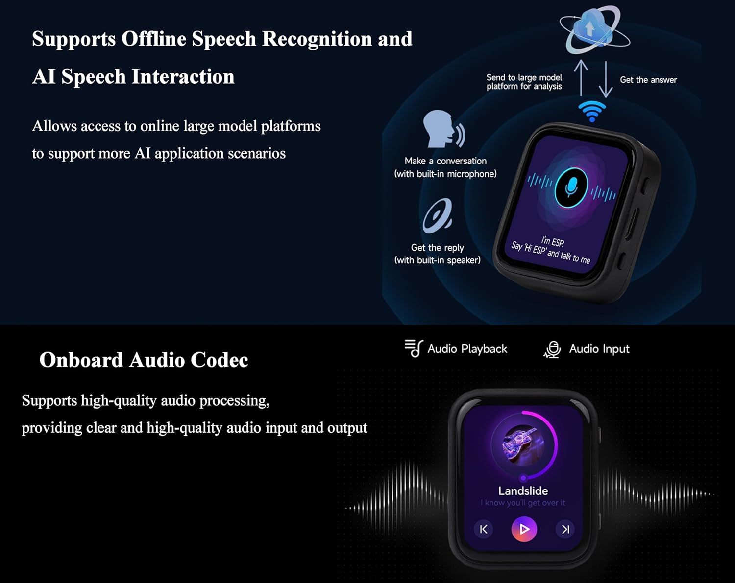 Ueekkoo ESP32-S3 1.8Inch AMOLED Touch Display Development Board, 32-Bit LX7 Dual-Core Processor, 368&times;448 Pixels, Onboard Audio Codec, Support Offline Speech Recognition and AI Speech Interaction image number 4