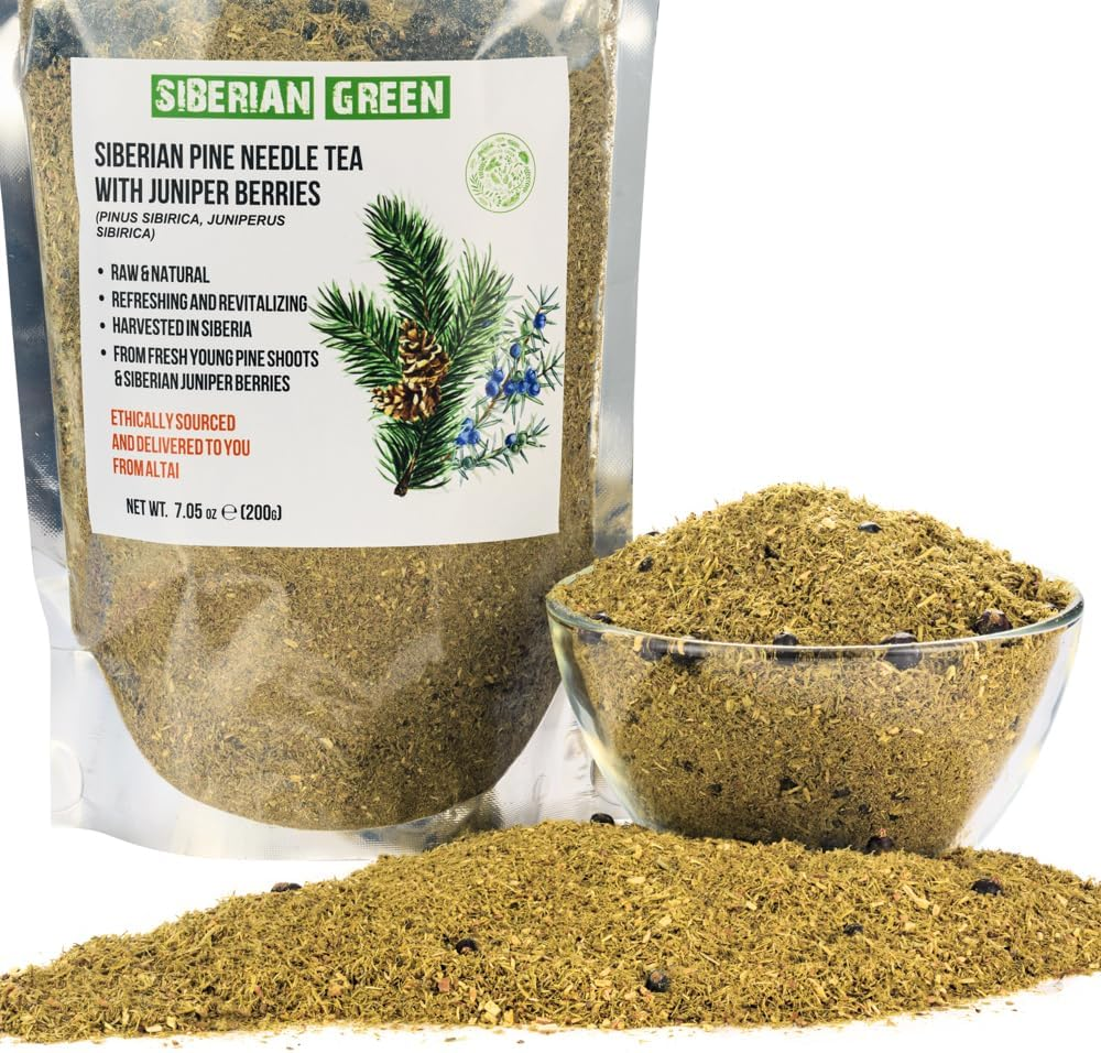 Siberian Green Pine Needle Tea Loose Powder 200G W Juniper Berries image number 6