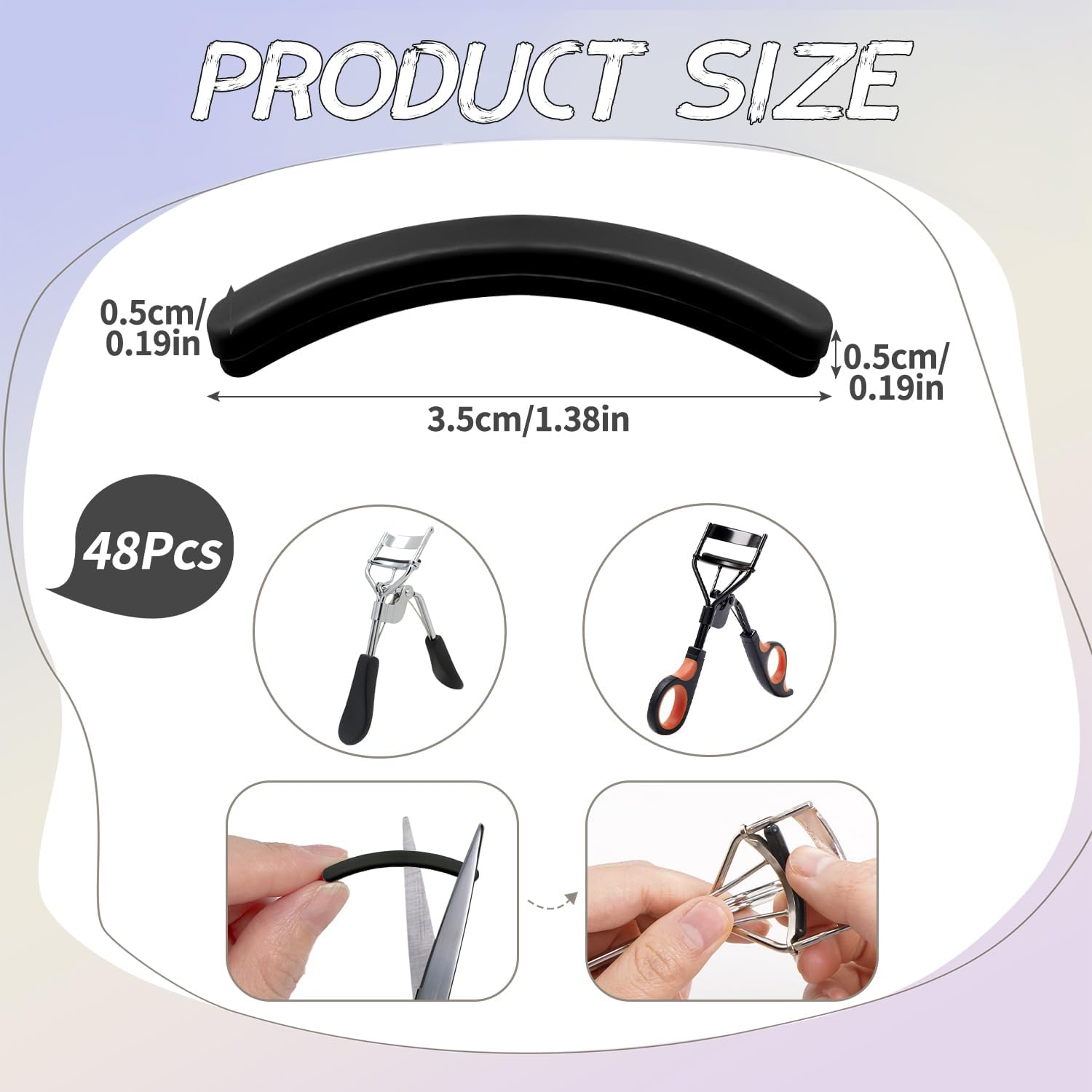 IGXX Eyelash Curler Refills (48Pcs), Silicone Replacement Pads for Most Eyelash Curlers, Travel Friendly Case for Effortless Eyelash Bending image number 3