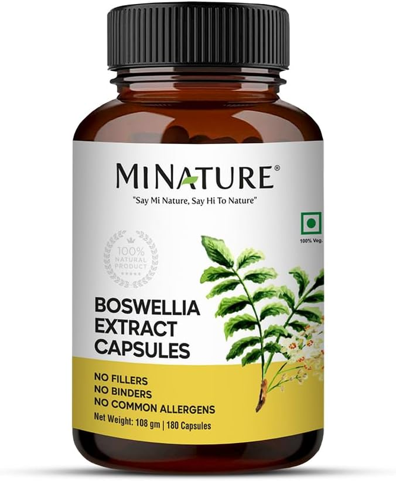 Boswellia Extract Capsules | 180 Veg Capsules, 3 Month Supply| Made in India| Pure & Natural| NON-GMO, Gluten Free