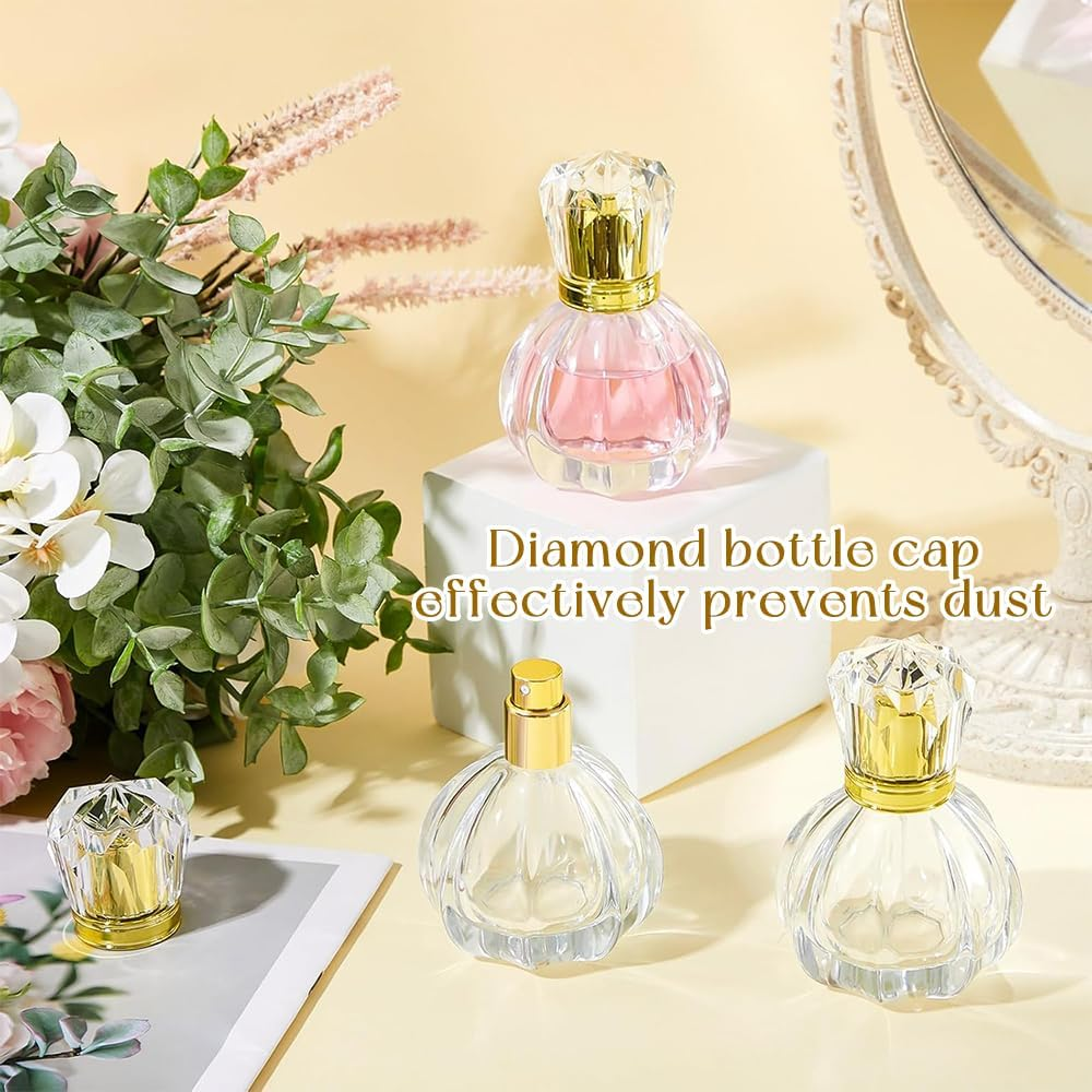 8-Pack Portable Spray Perfume Bottles, Pumpkin-Shaped Transparent Empty Bottles, Crystal Glass Refillable Pump Sprayer, Suitable for Travel and Home D&eacute;cor image number 2
