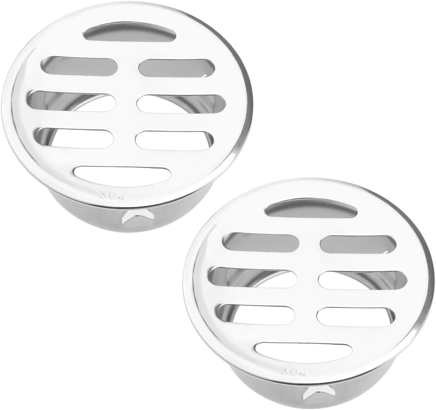 Be in Your Mind 2Pcs 50 Flat Mouth Floor Drain Stainless Steel Floor Drain Drain Mesh Cover round Drain Sink for Outdoor Drainage Pipes Rooftops Kitchens Bathrooms Garages image number 2