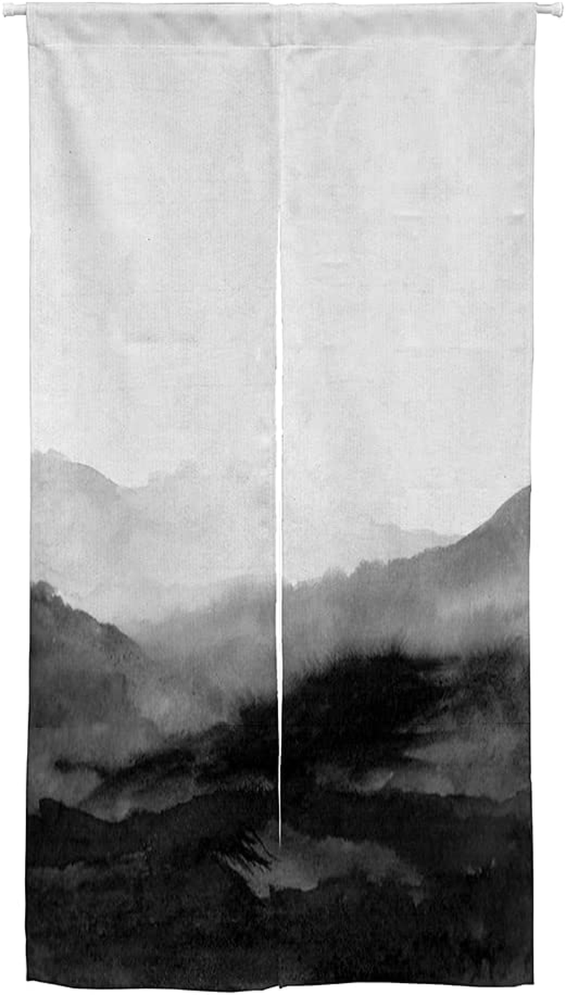 Ofat Home Chinese Ink Painting Doorway Curtain Carps Koi Fishes Japanese Noren Bring You Good Luck Tapestry for Wall Hanging Bedroom Divider Kitchen Partition Bathroom Door Decor, 33.5"X 59"