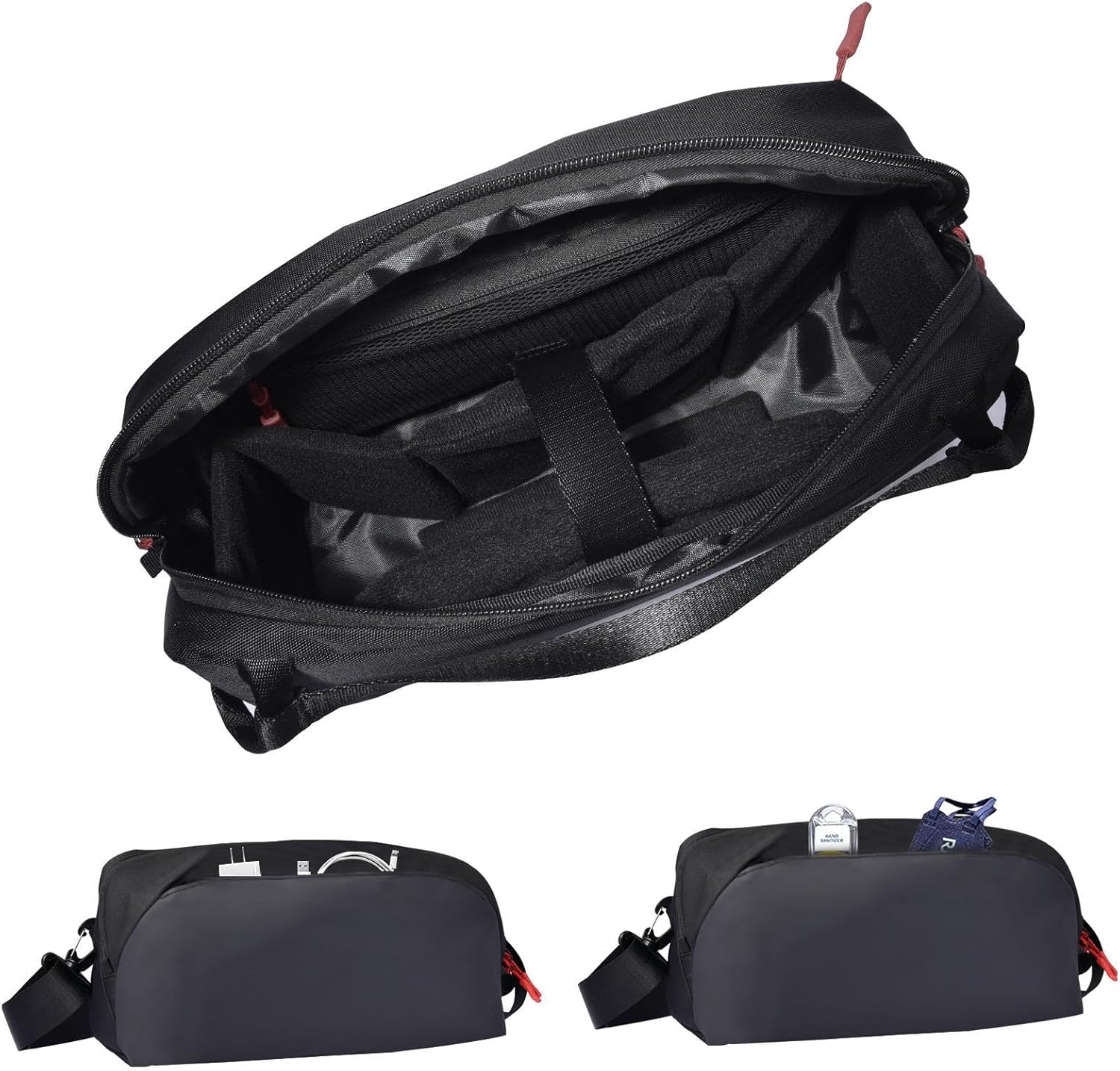 T Tersely Carrying Case for ROG Xbox Ally X/PS Portal/Legion Go/Steam Deck/Asus ROG Ally/Switch Oled/Switch 2 Handheld & Accessories - Multi-Pocket Storage Bag for Console, AC Adapter, Dock Station