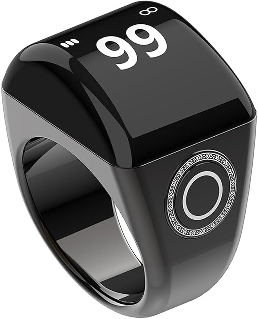 YUENTOEN Smart Ring Counter, Tasbih Counter Smart Ring, Digital Electronic Smart Tally Counter, APP Support, Prayer Reminders, Easy Count(Black, 20Mm)