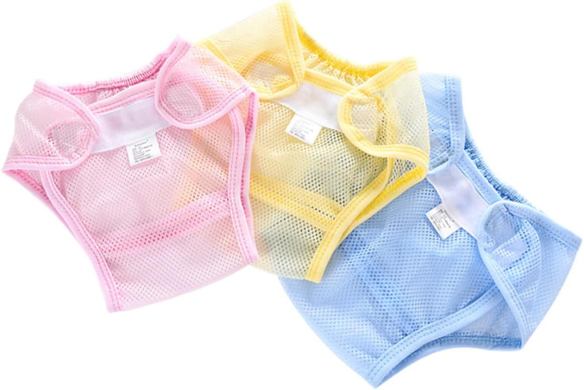 3Pcs Washable Mesh Cloth Diaper Cover Breathable Training Pants for Potty Practice for Months image number 1